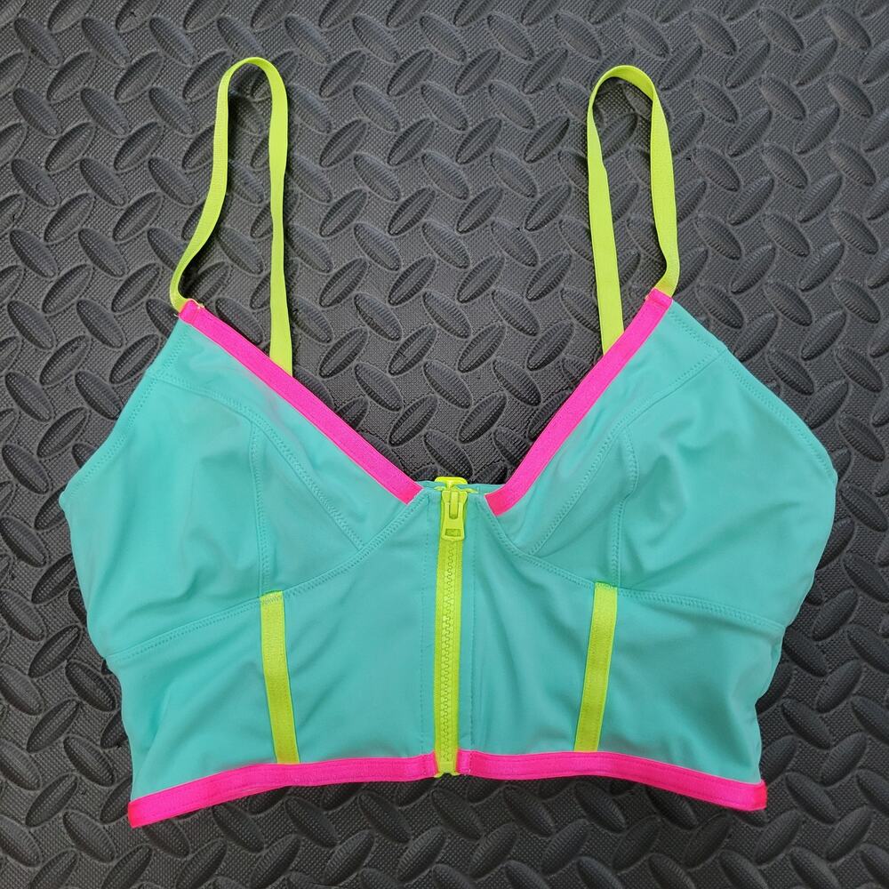 Victoria's Secret Bikini Top Small Zip Front Swim Top Vacation Ready Resort Y2K